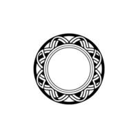 Circular Celtic Knot Frame on White Background Minimalist vector