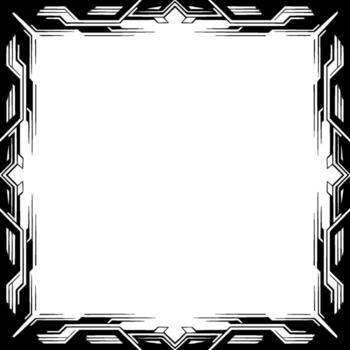 Futuristic Geometric Frame in Black and White Space for Text or vector