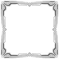 Art Deco Frame Geometric Border, Black White Ornament vector