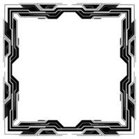 Futuristic Tech Frame Black White Border for Elements vector