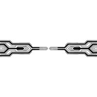 Tech Abstract Two Circuit Paths Facing Each Other Minimalist vector