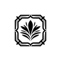 Geometric Floral in a Decorative Frame vector