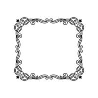 Elegant Black Scroll Frame on Textured White Background vector