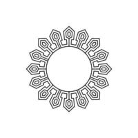 Geometric Circular Frame Minimalist Black and White Element vector