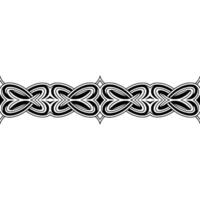 Intricate Celtic Knot Border in Black White, Geometric Element vector