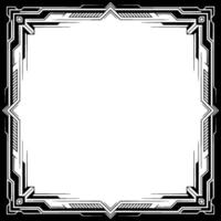 Art Deco Geometric Frame in Black and White, Digital Element vector