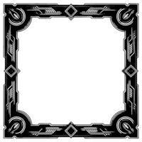 Art Deco Frame Elegant Silver and Black Border, Empty Space vector