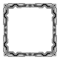 Elegant Art Deco Frame, Black White Geometric , Empty Space vector