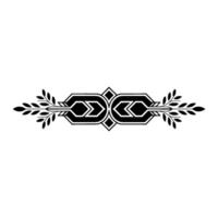 Art Deco Ornament With Botanical Elements on White Background vector