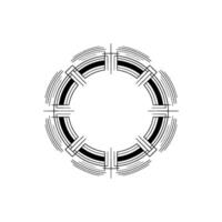 Minimalist Art Deco Circular Frame Abstract Geometric vector