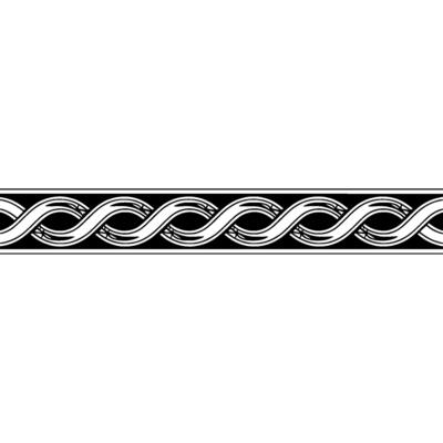 Minimalist Woven Band , Black White Border on White Background