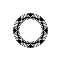 Geometric Circle Frame in Black and White Minimalist Art vector