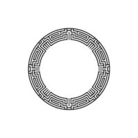 Circular Labyrinth on White Elegant Maze Frame, Minimalist vector