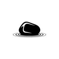 Zen Rock in Water Ripples Minimalist Calmness vector