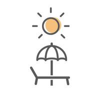 Chair, sun and umbrella, icon, sign for mobile concept and web design. illustration. vector