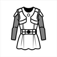 Bullet proof vest object icon modern art design black and white with bold outline vector