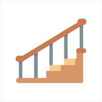Flat staircase object icon modern design concept isolated vector