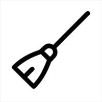Broom icon modern art design black and white with bold outline vector