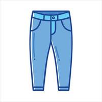 Flat jeans object icon modern design concept isolated vector