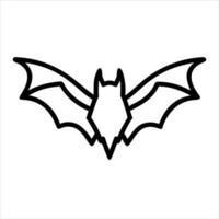Bats wing object icon modern art design black and white with bold outline vector