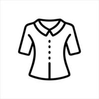 Blouse object icon modern art design black and white with bold outline vector