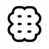 Biscuit object icon modern art design black and white with bold outline vector