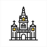 Flat church object icon modern design concept isolated vector
