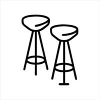 Stools object icon modern art design black and white with bold outline vector