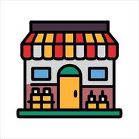 Flat stall object icon modern design concept isolated vector