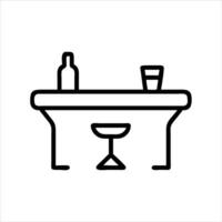 Bar object icon modern art design black and white with bold outline vector