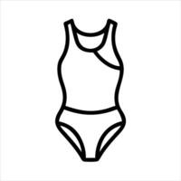 Swimsuit object icon modern art design black and white with bold outline vector