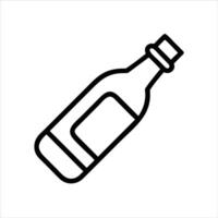 Bottle object icon modern art design black and white with bold outline vector