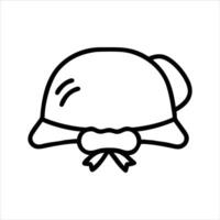 Girls hat object icon modern art design black and white with bold outline vector