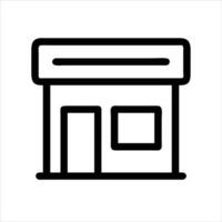 Stall object icon modern art design black and white with bold outline vector