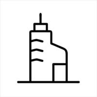Tower icon modern art design black and white with bold outline vector