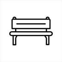 Bench object icon modern art design black and white with bold outline vector