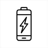 Charging object icon modern art design black and white with bold outline vector