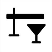 Wine object icon modern art design black and white with bold outline vector