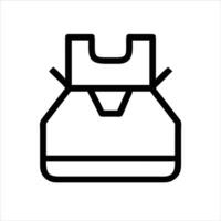 Bulletproof vest object icon modern art design black and white with bold outline vector