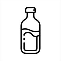Bottle icon modern art design black and white with bold outline vector