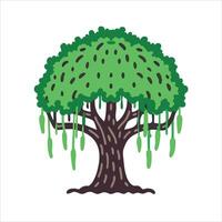 Flat tree object icon modern design concept isolated vector