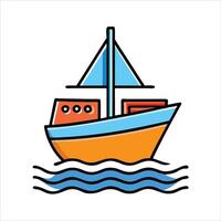 Flat ship object icon modern design concept isolated vector