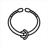 Neck piece object icon modern art design black and white with bold outline vector