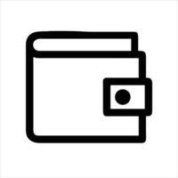 Wallet object icon modern art design black and white with bold outline vector