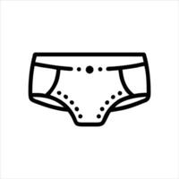 Briefs object icon modern art design black and white with bold outline vector