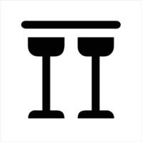 Stool object icon modern art design black and white with bold outline vector