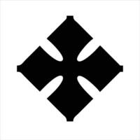 Batik object icon modern art design black and white with bold outline vector