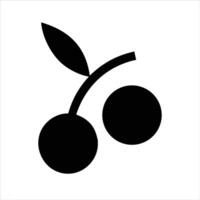 Berry object icon modern art design black and white with bold outline vector