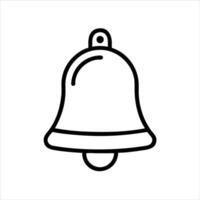 Bell object icon modern art design black and white with bold outline vector