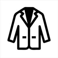 Coat object icon modern art design black and white with bold outline vector